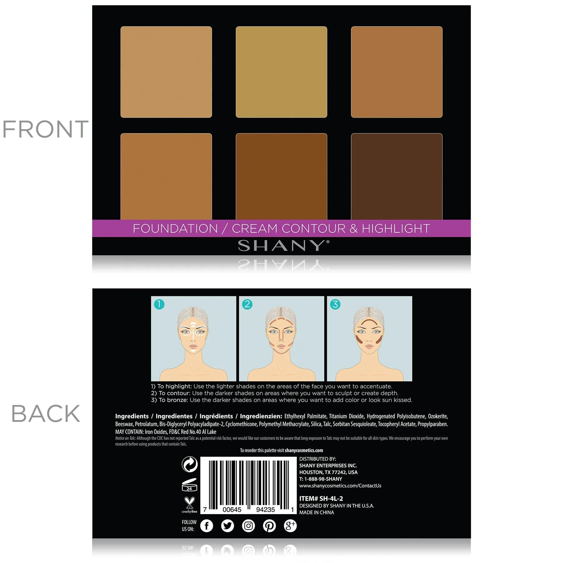 4-Layer Contour/Highlight Makeup Set - Refills
