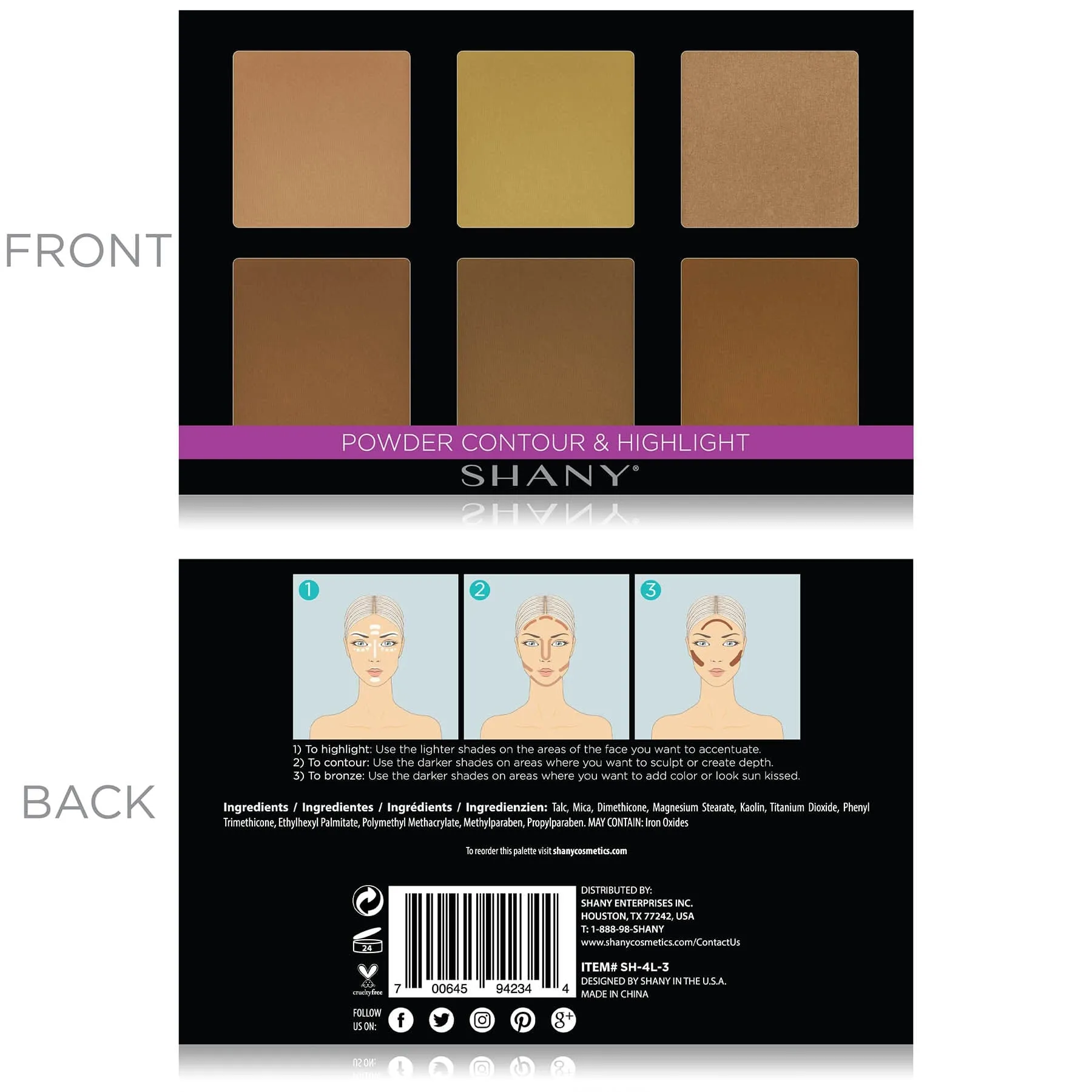 4-Layer Contour/Highlight Makeup Set - Refills
