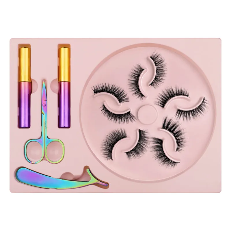 5 Magnets 5 Pairs Mixed Magnetic Eyelash and Eyeliner Kit,2 Tube of Eyeliners and 1 Tweezers 1 Scissors 005