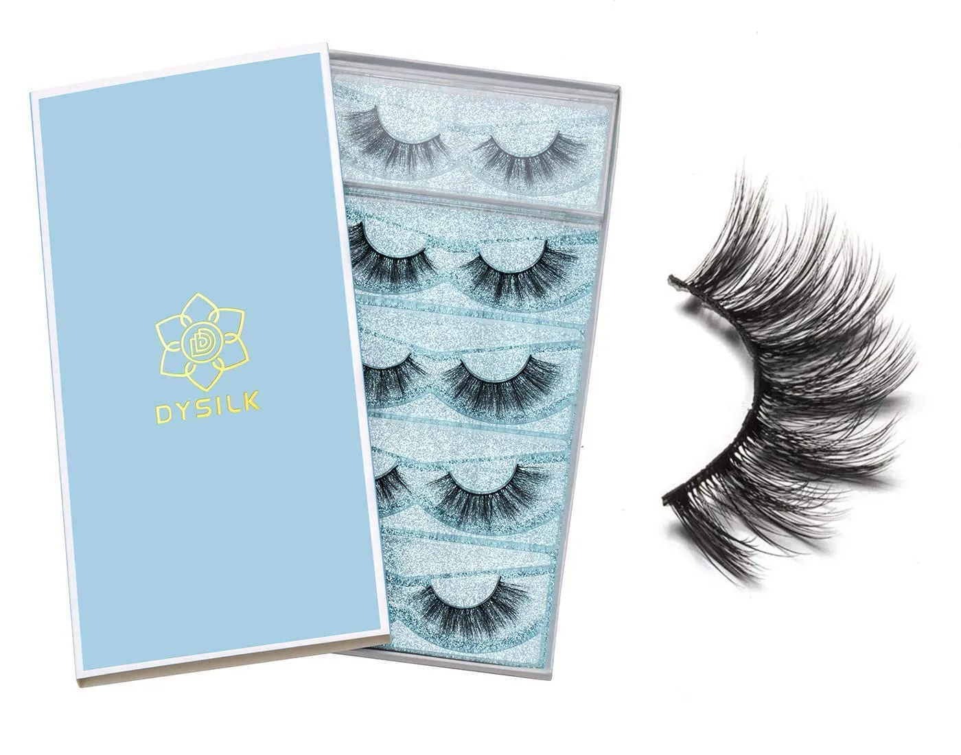 DYSILK Lashes False Eyelashes 7 Pairs Manga Lashes Natural Anime Lashes and 5 Pairs 6D lashes Faux Mink Eyelashes