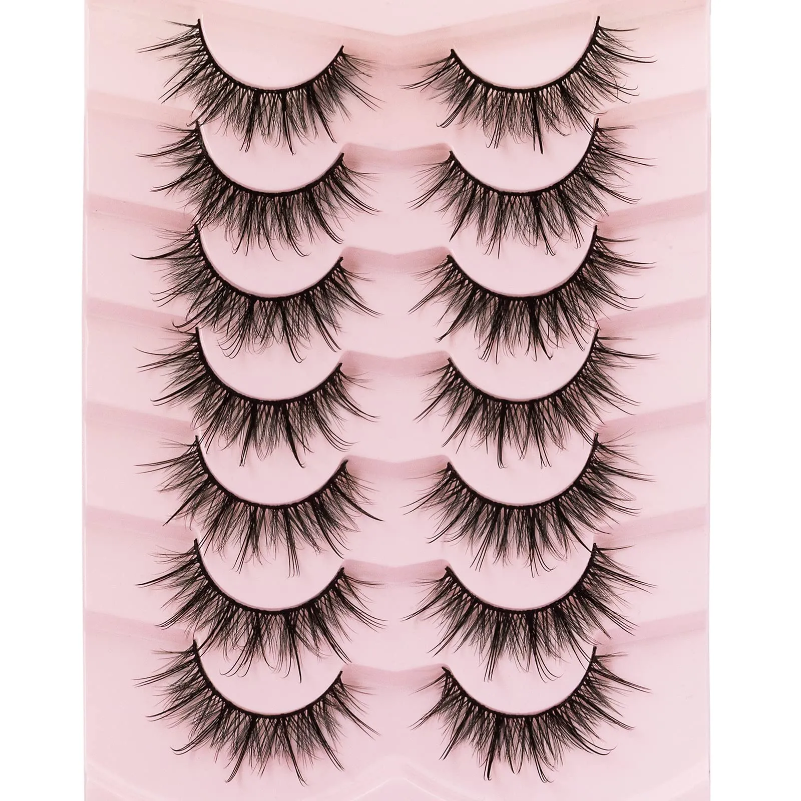 DYSILK Lashes False Eyelashes 7 Pairs Manga Lashes Natural Anime Lashes and 5 Pairs 6D lashes Faux Mink Eyelashes