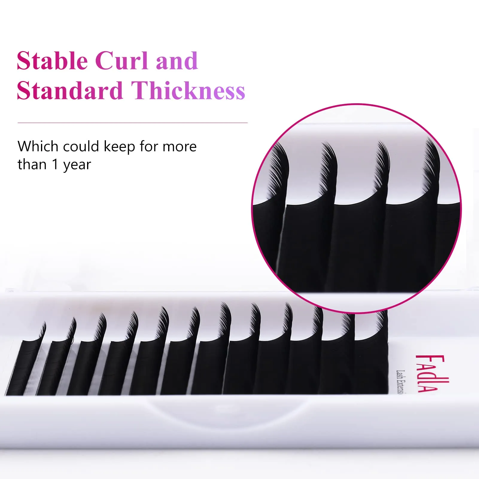 Eyelash Extensions FADLASH D Curl Lash Extensions Mixed Tray 8-14mm 0.20mm Silk Classic Eyelash Extensions Supplies (0.20-D, Mix 8-14mm)
