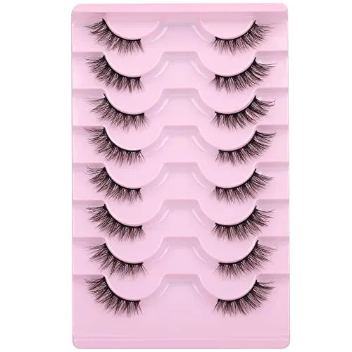 Mavphnee Half Lashes Natural Cat Eye Multi Layer Wispy Fluffy 3d False Lashes