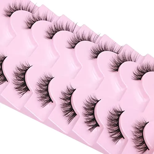 Mavphnee Half Lashes Natural Cat Eye Multi Layer Wispy Fluffy 3d False Lashes