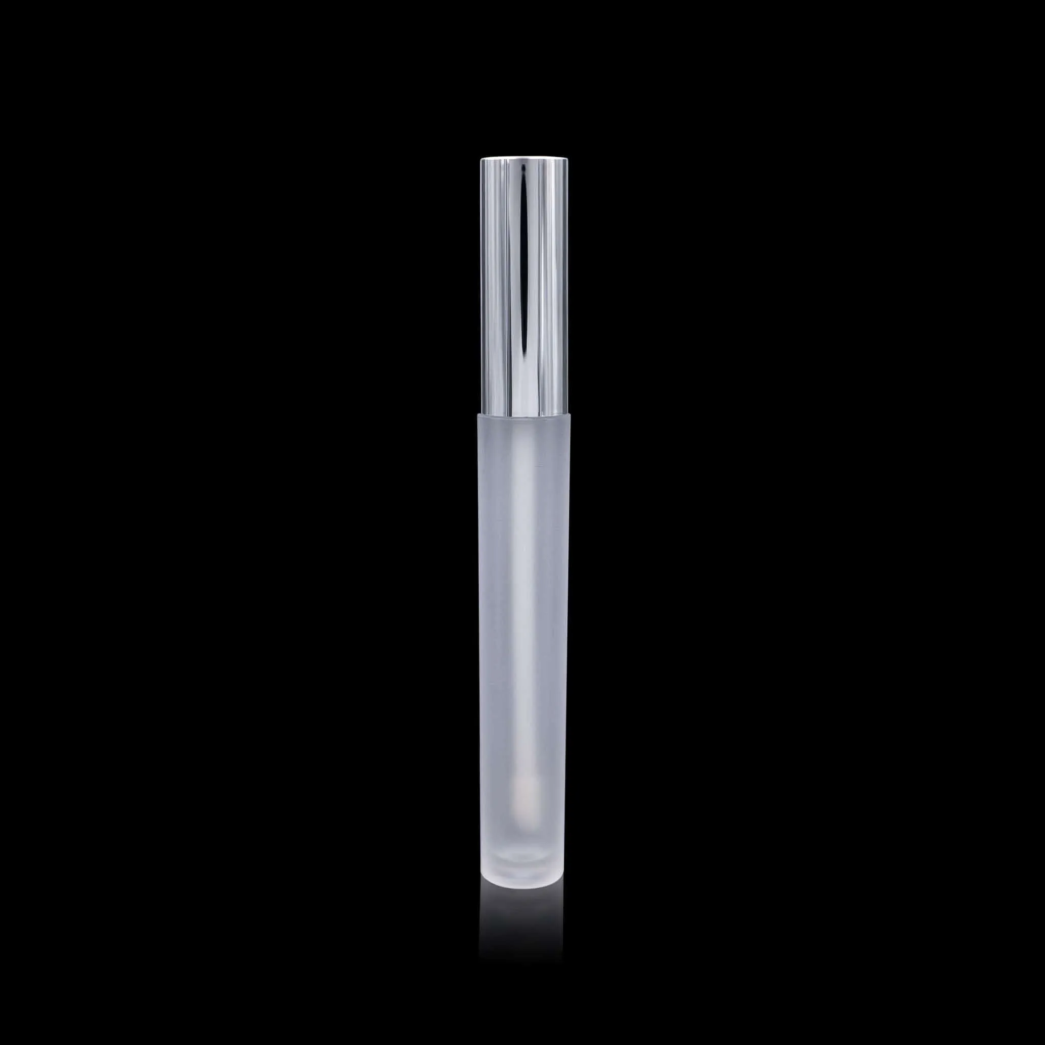 Vibe Lip Gloss Container Shiny Silver Cap with Frosted Bottle